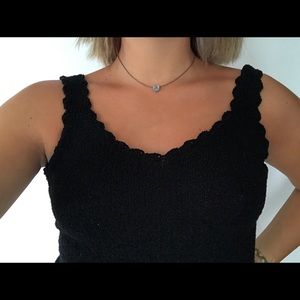 Black Knitted Tank Top